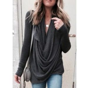 Cowl Neck Long Sleeve Top - New